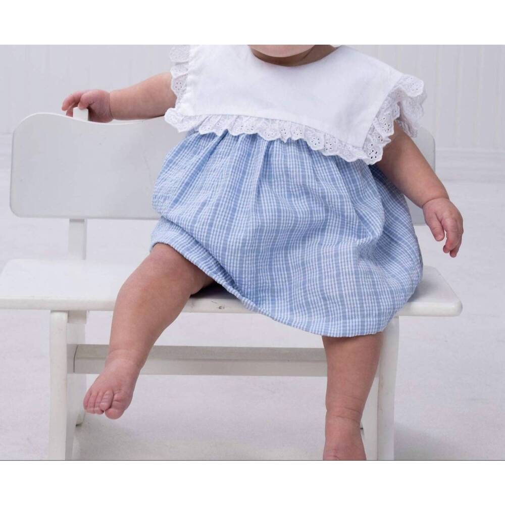NEW THE OAKS APPAREL audrey check bloomer set in blue